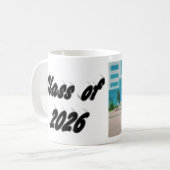 Mug Class of 2026 black typography graduation photo  (Devant gauche)