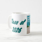 Mug Class of 2026 green typography graduation photo  (Devant gauche)