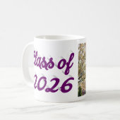 Mug Class of 2026 purple script graduation photo (Devant gauche)