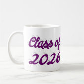Mug Class of 2026 purple script graduation photo (Gauche)