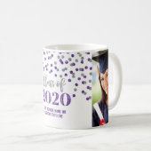 Mug Classe d'argent violet de 2020 Photo Graduation Mu (Devant droit)