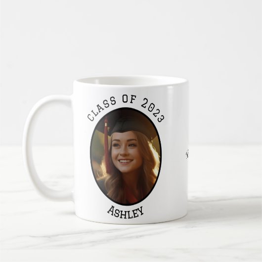Mug Classe de 2023 Cadeau de Graduation Photo (Gauche)
