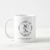 Mug Classe de 2025 Emblem Nom de l'école Diplôme (Gauche)