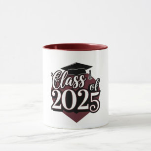 Mug Classe de 2025 Graduation Cap Heart Mens