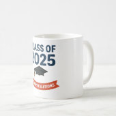Mug Classe de 2025 Graduation Félicitations Cadeau (Devant droit)
