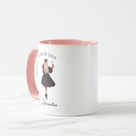 Mug Classe de diplômés de Script Décontracté moderne d (Devant gauche)