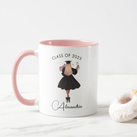Mug Classe de diplômés de Script Décontracté moderne d (Avec donut)