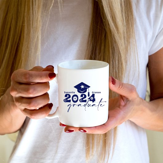 Mug Classe de diplômés personnalisés de 2024 Marine Bl