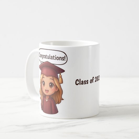 Mug Classe de félicitations de 2025 (Devant gauche)