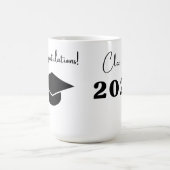 Mug Classe de félicitations de 2025 noir et blanc (Centre)
