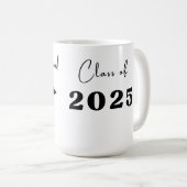 Mug Classe de félicitations de 2025 noir et blanc (Devant droit)