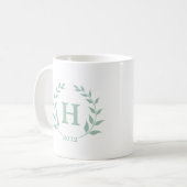 Mug Classe de graduation de monogramme de couronne ver (Devant gauche)