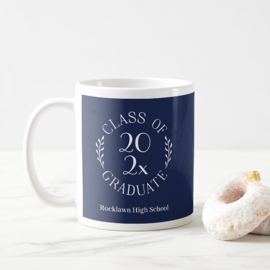 Mug Classe de l'année Emblème Nom de l'école Licence d (Avec donut)