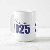 Mug Classe de Parties scintillant bleu marine de 2025 (Devant gauche)