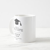 Mug Classe de plafond de graduation noire de 2021 Pand (Devant gauche)