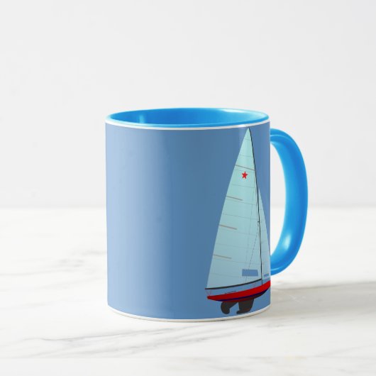 Mug Classe   d'étoile emballant le voilier (Devant droit)