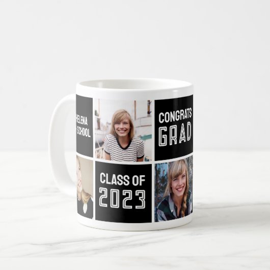 Mug Classe Grad de 2023 Photo Collage (Devant gauche)