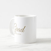 Mug Classe Grad de 2024 or blanc script personnalisé t (Devant gauche)
