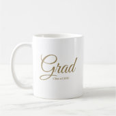 Mug Classe Grad de 2024 or blanc script personnalisé t (Gauche)