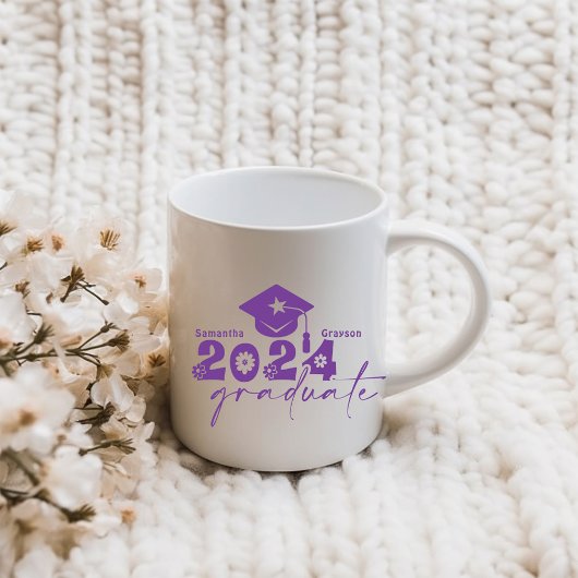 Mug Classe Graduate Personnalisée de 2024 Violet