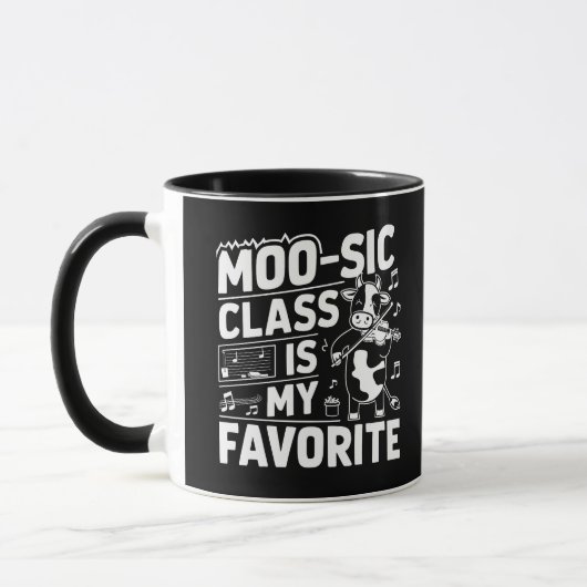 Mug Classe Moo-sic est ma Favorite Funny Moo Cow Schoo (Gauche)