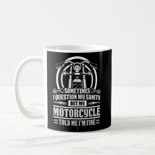 Mug Classic Biker Question Mon Sanité Mais Ma Moto (Gauche)