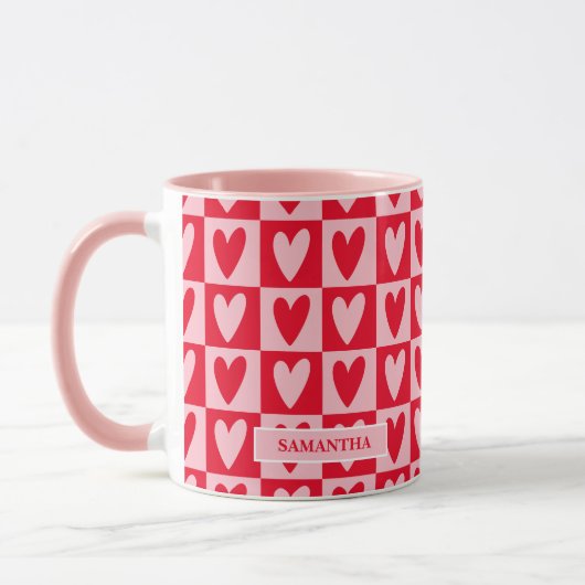Mug Classic Cherry Red Hearts Valentine’s Gift (Gauche)