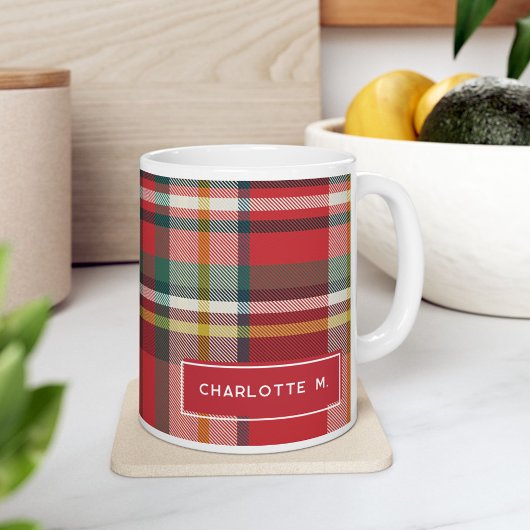 Mug Classic Coloré Personnalisé Plaid