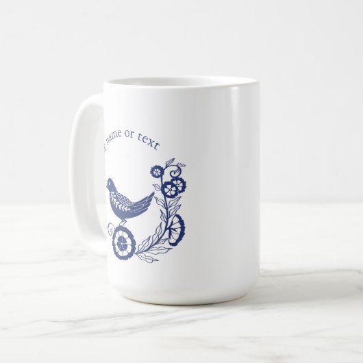 Mug Classic Dutch Blue Delft Tile Bird Design (Devant gauche)