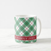 Mug Classic Green Argyle Plaid Preppy Family Name (Devant droit)