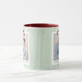 Mug Classic Green Stripes Red Bow Christmas (Centre)