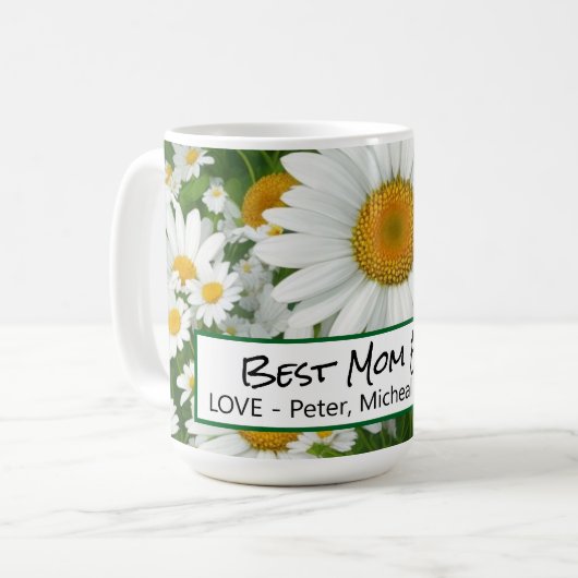 Mug Classic marguerite motif blanc champs fleuris verd (Devant gauche)
