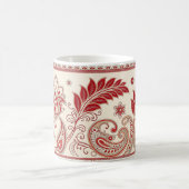 Mug Classic Paisley Garden Motif - Décor Rouge & Beige (Centre)