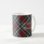 Mug Classic Red Dark Blue Green Plaid Pattern Two-Tone (Devant droit)