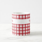 Mug Classic Rouge et Blanc En vichy Plaid Personnalisé (Centre)