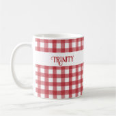 Mug Classic Rouge et Blanc En vichy Plaid Personnalisé (Gauche)