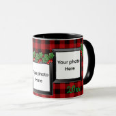 Mug Classic rouge plaid personnalisation modèle photo (Devant droit)
