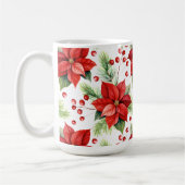 Mug Classic Rouge & Vert Noël Poinsettias (Gauche)