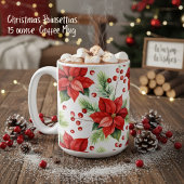 Mug Classic Rouge & Vert Noël Poinsettias