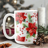 Mug Classic Rouge & Vert Noël Poinsettias