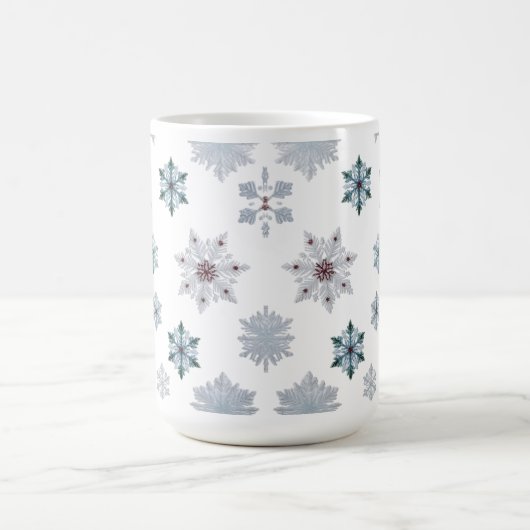 Mug Classic Snowflake Silhouettes Pattern Christmas  (Centre)