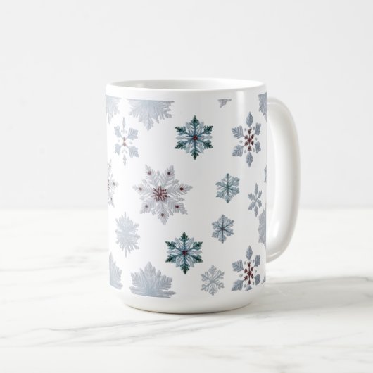 Mug Classic Snowflake Silhouettes Pattern Christmas (Devant droit)