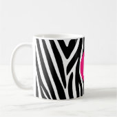 Mug Classic Zebra Stripes Bright Pink Monogram (Gauche)