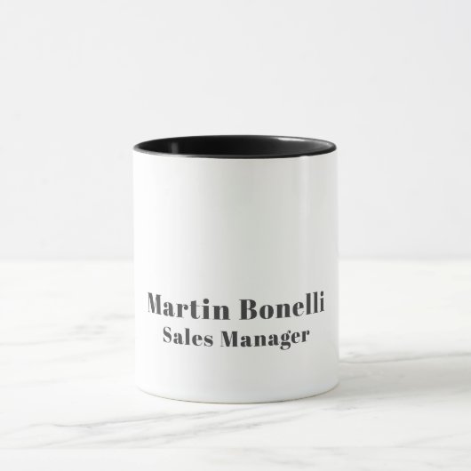 Mug Classical Professional Own Name Information Simple (Centre)