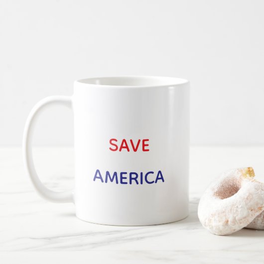 MUG CLASSIQUE 11OZ SAUVEZ L'AMÉRIQUE (Avec donut)