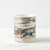 Mug Classique 1853 Traîneau Currier Ives Route Hiver (Centre)