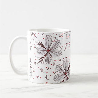 Mug Classique à l'Illustration Botanique de Fleurs