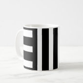 Mug Classique Abstrait à Rayures Noires et Blanche (Devant gauche)