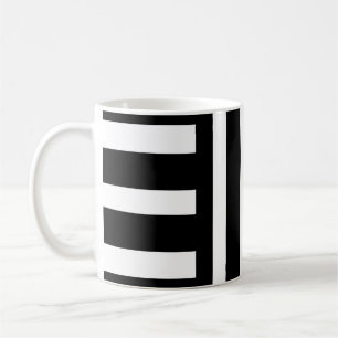 Mug Classique Abstrait à Rayures Noires et Blanche
