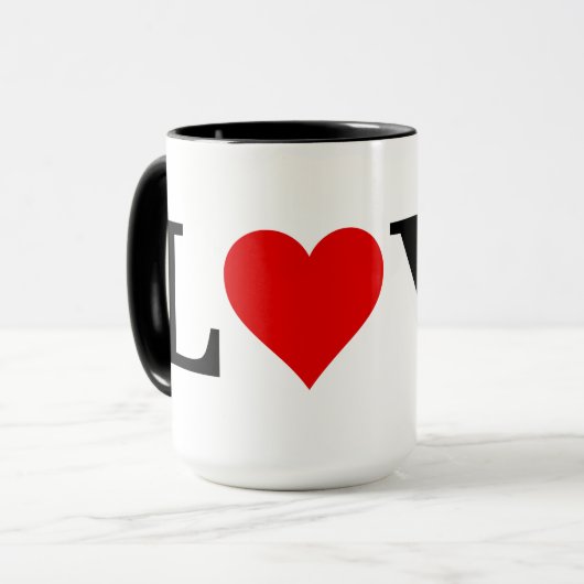 Mug Classique AMOUR Coeur Élégant minimaliste (Devant gauche)